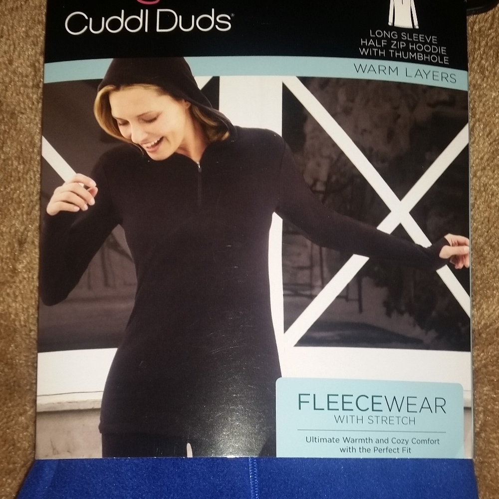 Cuddl Duds Fleecewar Half Zip Hoodie *Royal* Small